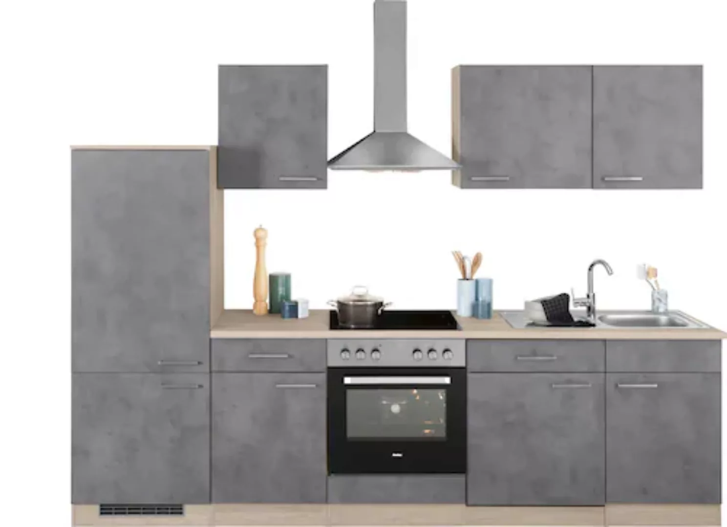 wiho Küchen Küchenzeile »Zell«, mit E-Geräten, Breite 280 cm günstig online kaufen