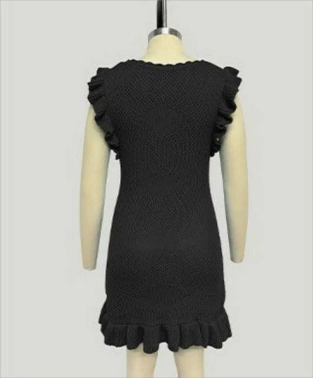 jalleria Dirndl Einfarbiges Strickkleid für Damen mit Rundhalsausschnitt günstig online kaufen