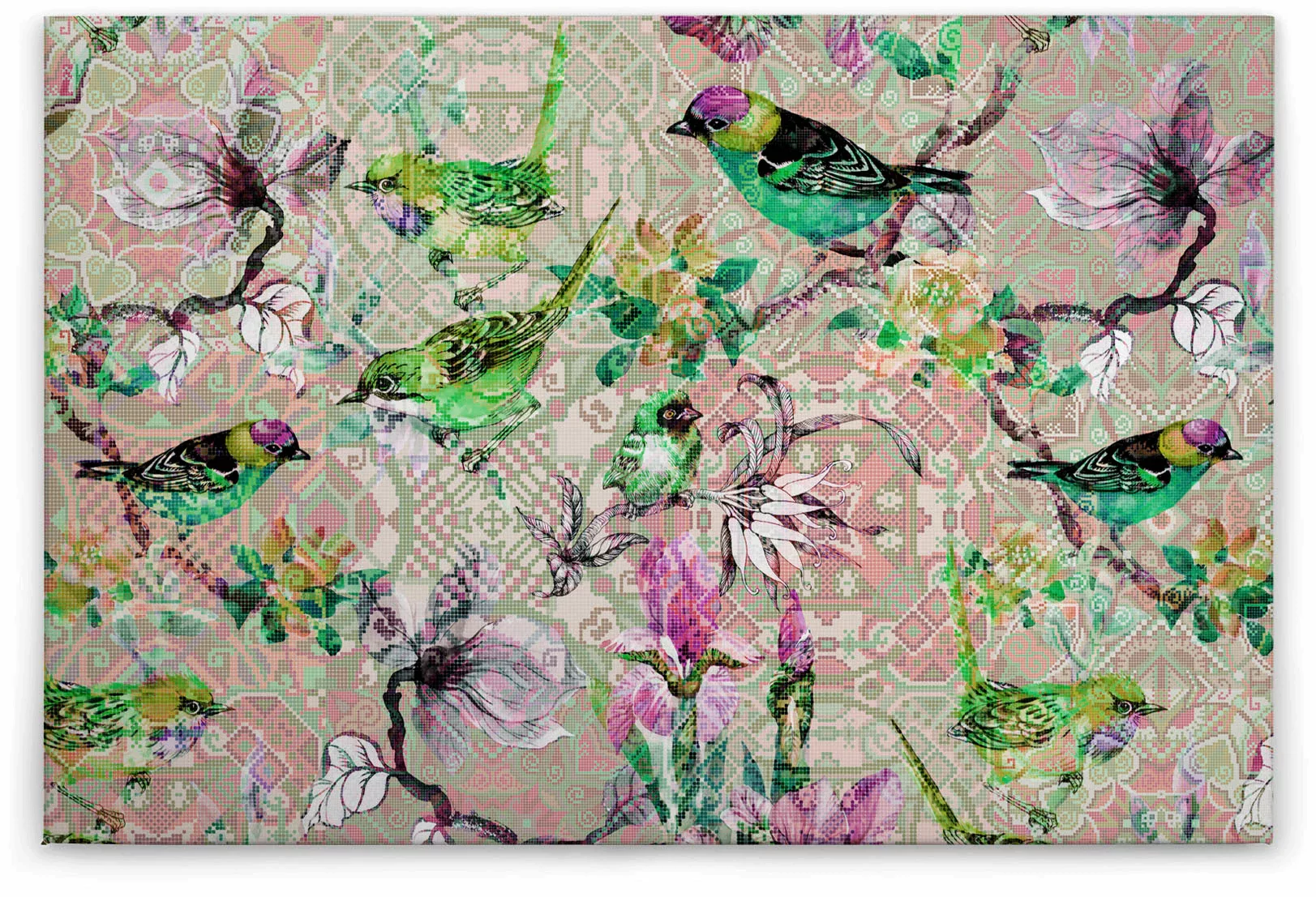 A.S. Création Leinwandbild "mosaic birds", Vögel, (1 St.), Mosaik Keilrahme günstig online kaufen