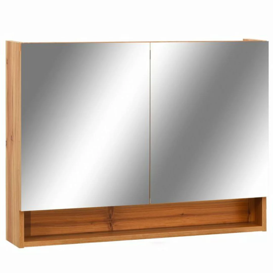 Led-bad-spiegelschrank Eichefarben 80x15x60 Cm Mdf günstig online kaufen