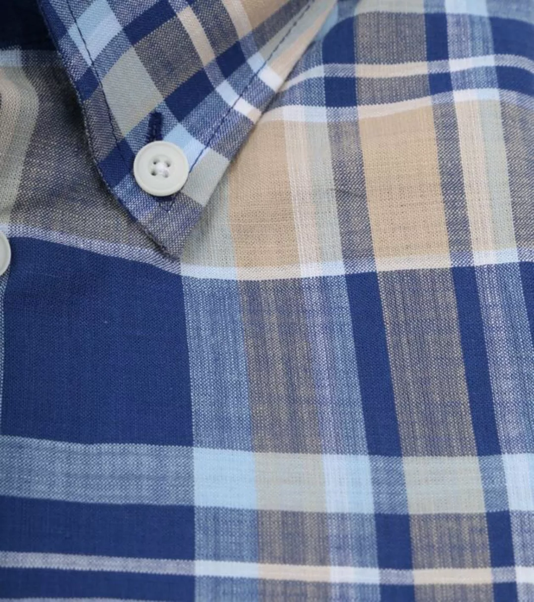 Ledub Short Sleeve Hemd Kariert Blau - Größe 39 günstig online kaufen