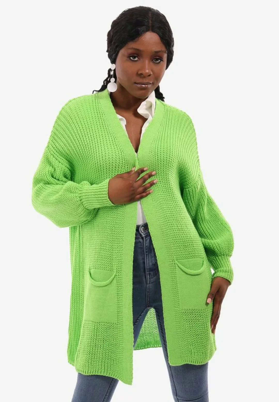 YC Fashion & Style Cardigan One Size Strick-Cardigan mit Taschen in Unifarb günstig online kaufen