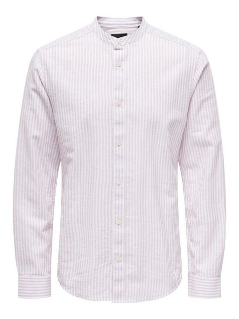 ONLY & SONS Langarmhemd Leichtes Leinen Hemd Langarm Slim Fit 7562 in Lila günstig online kaufen
