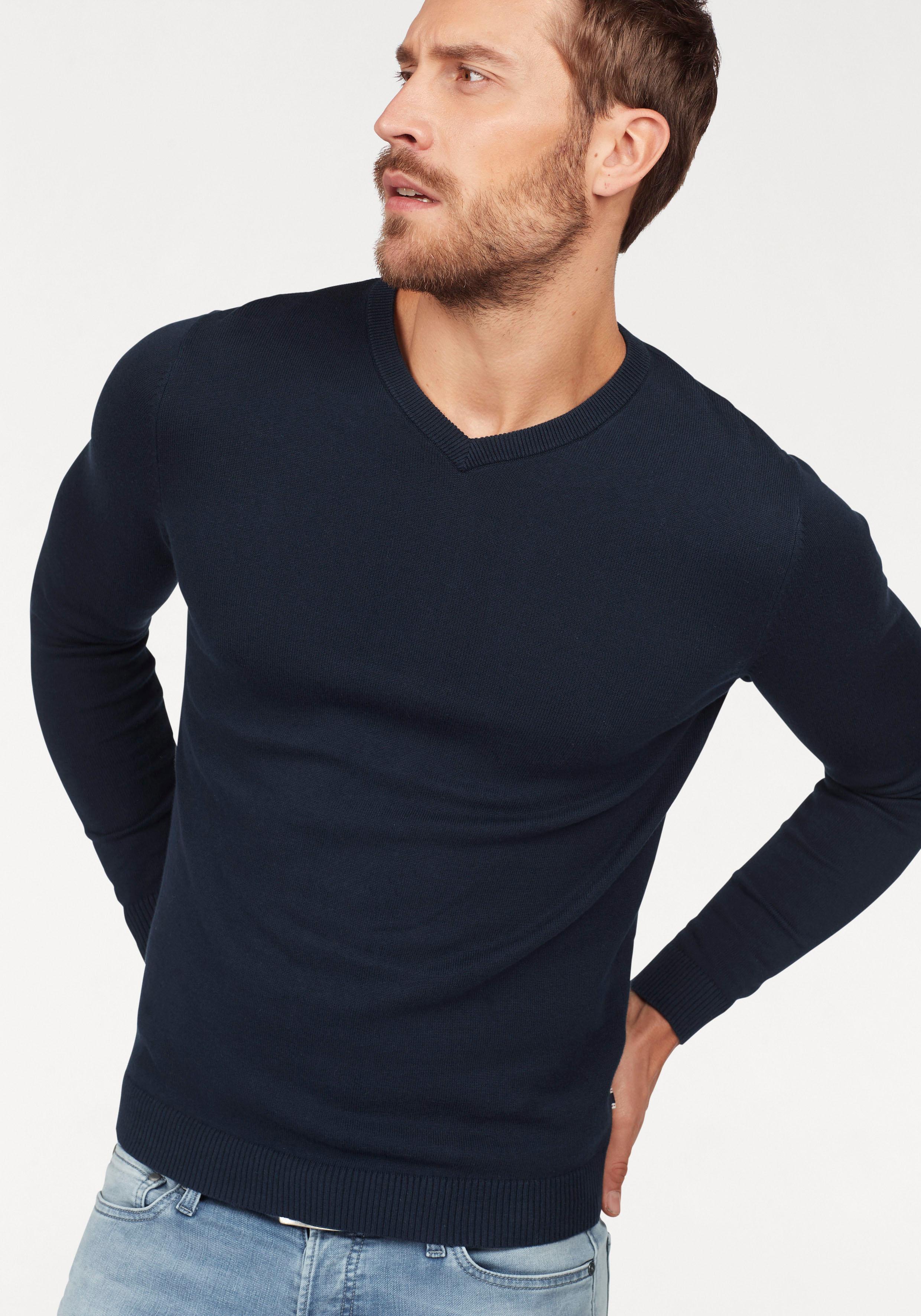 Jack & Jones Herren V-Ausschnitt Pullover JJEBASIC KNIT V-NECK günstig online kaufen