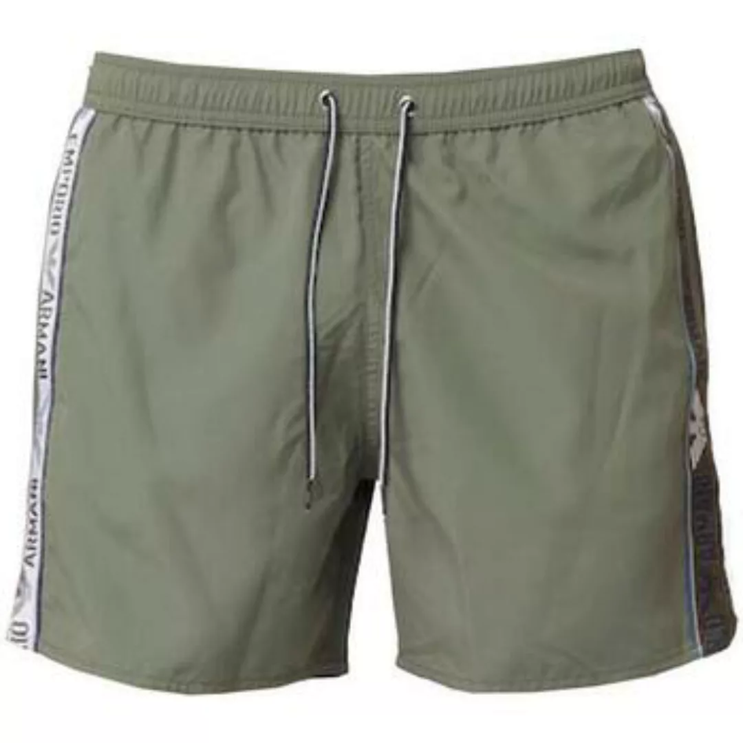 Emporio Armani  Badeshorts Beach Tape Logo Swim Shorts - Military Green günstig online kaufen