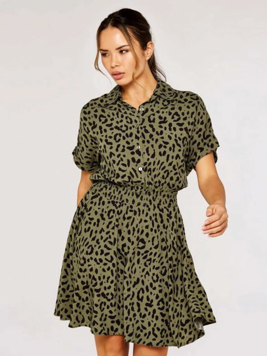 Apricot Minikleid Animal Print Short Sleeve Dress, (1-tlg., ohne Gürtel) mi günstig online kaufen