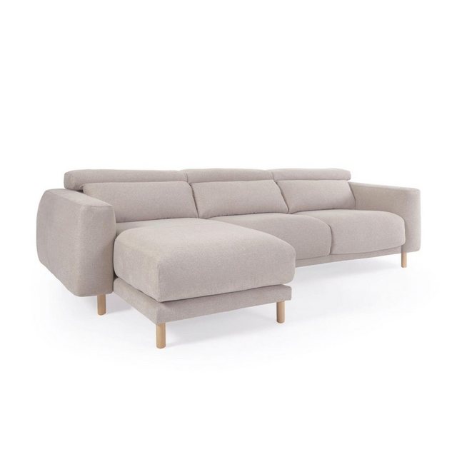 Natur24 Sofa 3-Sitzer Sofa Singa 296 x 180 x 98 cm Chaiselounge Links Beige günstig online kaufen