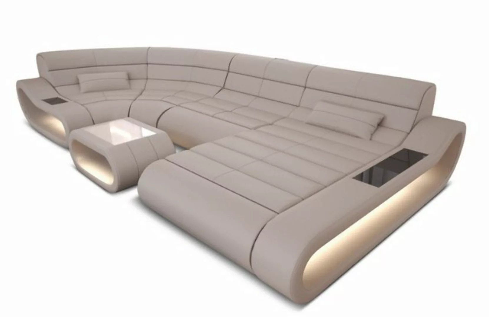 Sofa Dreams Wohnlandschaft Ledercouch Leder Sofa Concept U Form Ledersofa, günstig online kaufen