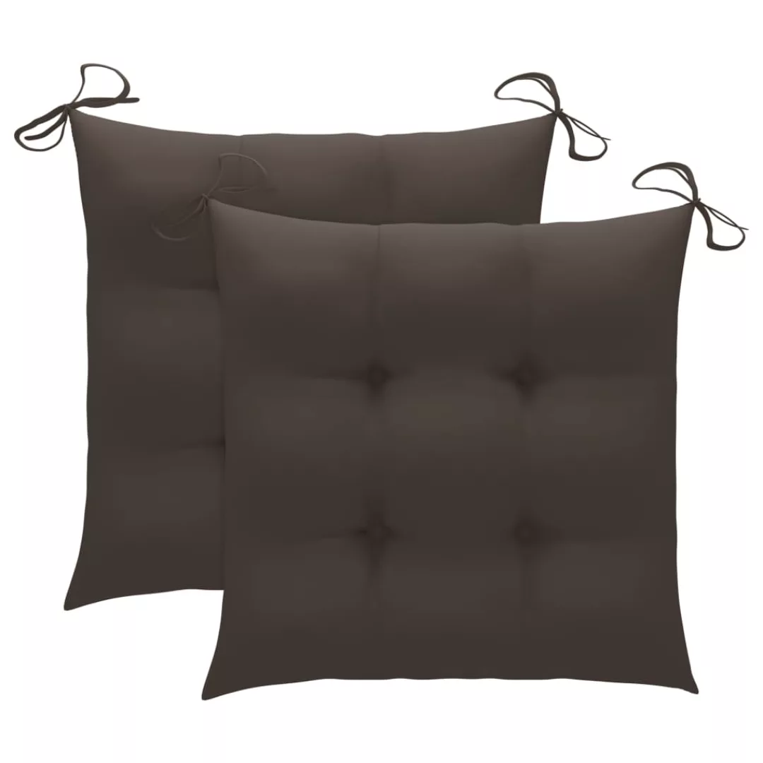 Stuhlkissen 2 Stk. Taupe 40x40x7 Cm Stoff günstig online kaufen