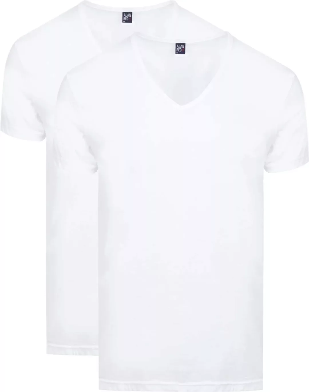Alan Red  Dean T-Shirt V-Ausschnitt Weiß (2er-Pack) - Größe XL günstig online kaufen