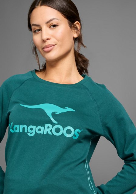 KangaROOS Sweatshirt Langarm, figurumspielender Schnitt, mit Print, Rundhal günstig online kaufen