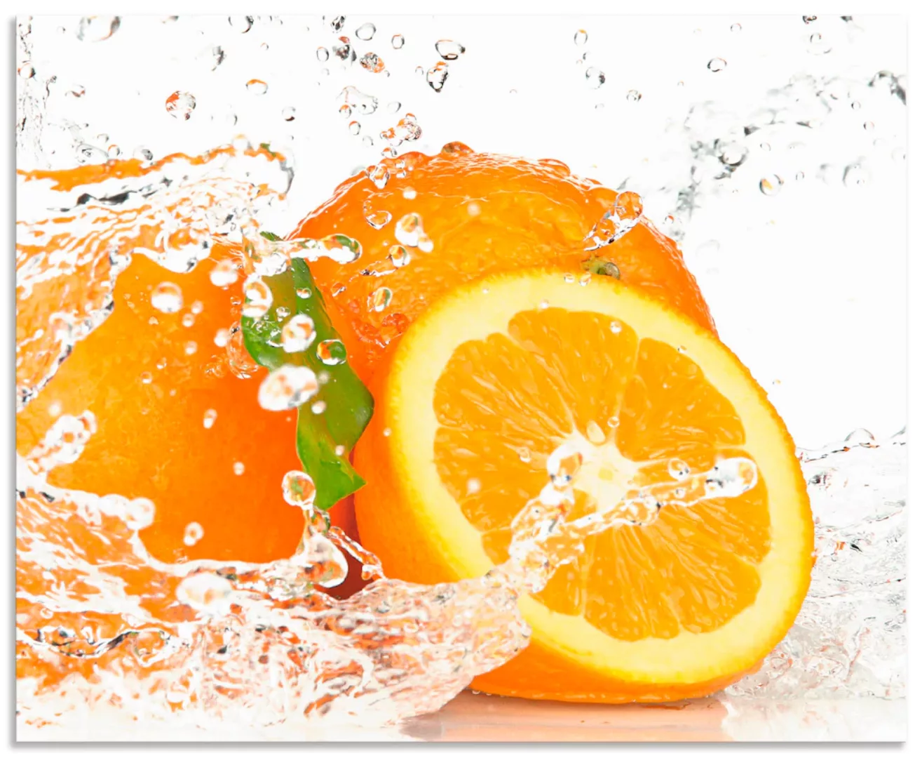 Artland Küchenrückwand "Orange mit Spritzwasser", (1 tlg.), Alu Spritzschut günstig online kaufen
