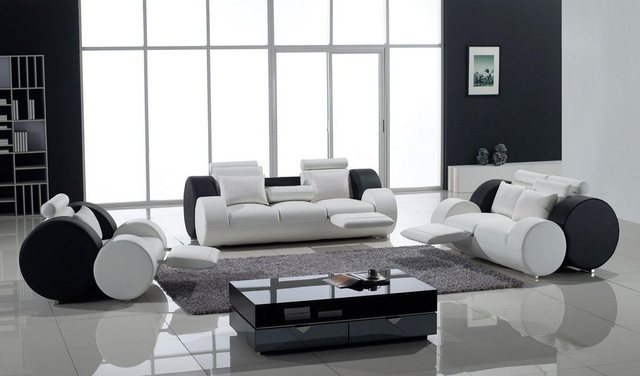 JVmoebel Sofa Sofagarnitur Ledersofa Sofa Couchen Sitzer Set Sofas Polster, günstig online kaufen