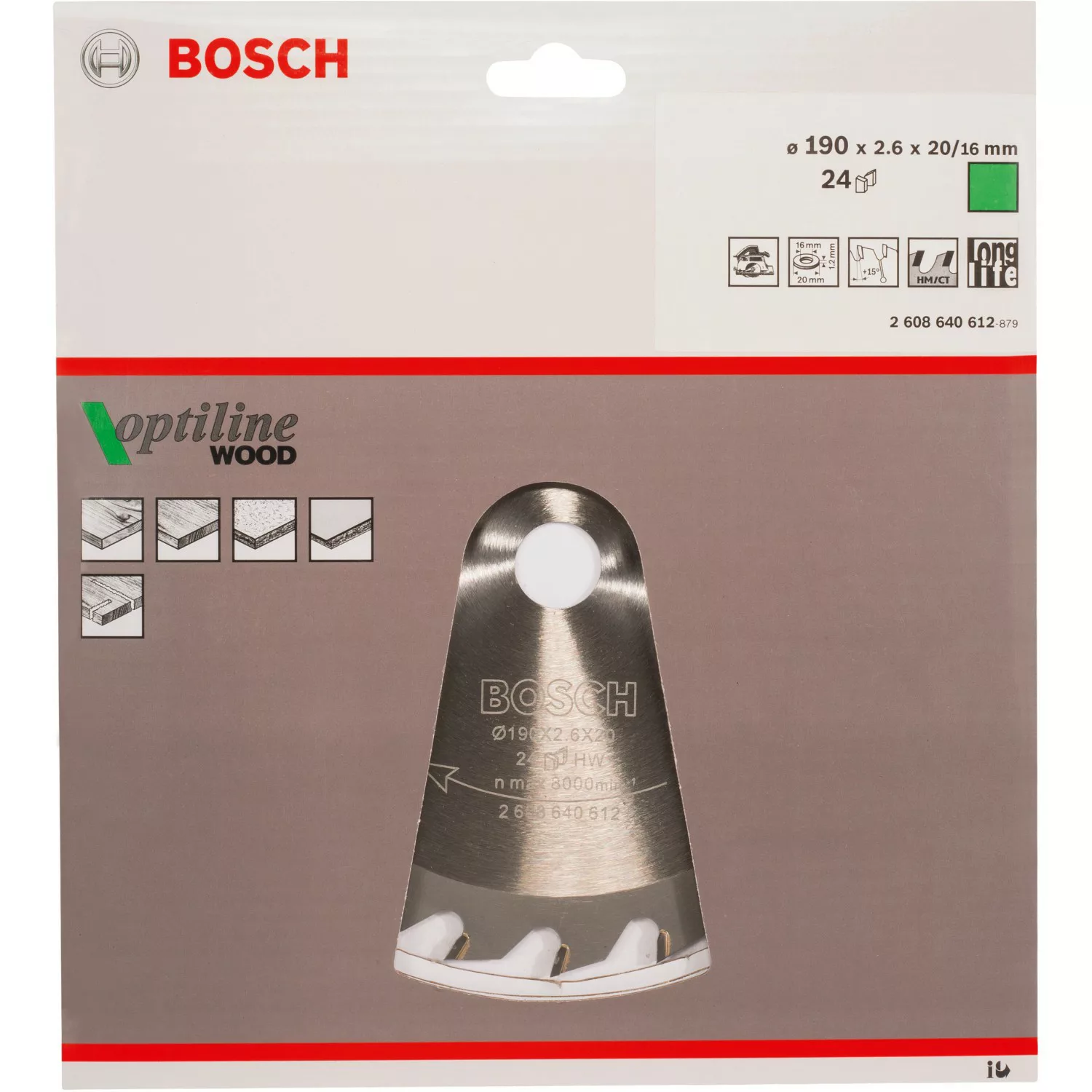 Bosch Hartmetall Kreissägeblatt 190 mm x 20 mm x 2,6 mm günstig online kaufen