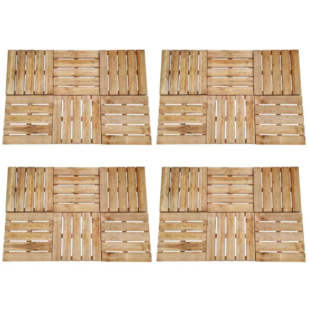 Terrassenfliesen 24 Stk. 50×50 Cm Braun Holz günstig online kaufen