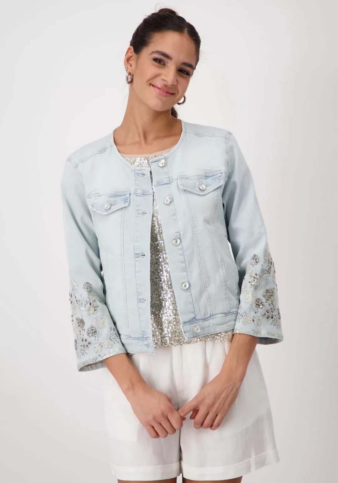 Monari Jeansblazer, mit Stickerei günstig online kaufen