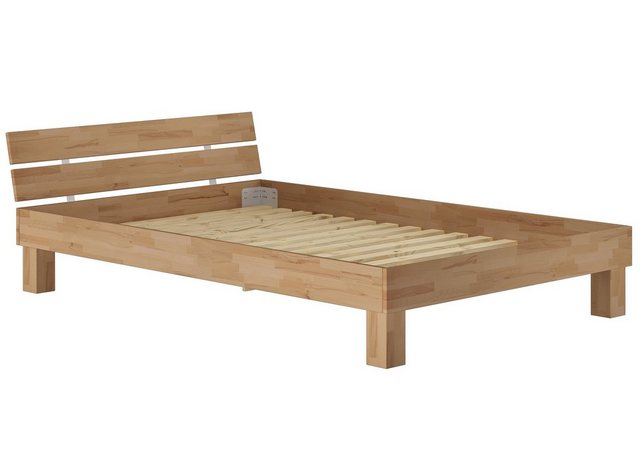 ERST-HOLZ Bett Futonbett Doppelbett Ehebett Buche massiv natur 160x200 Kopf günstig online kaufen