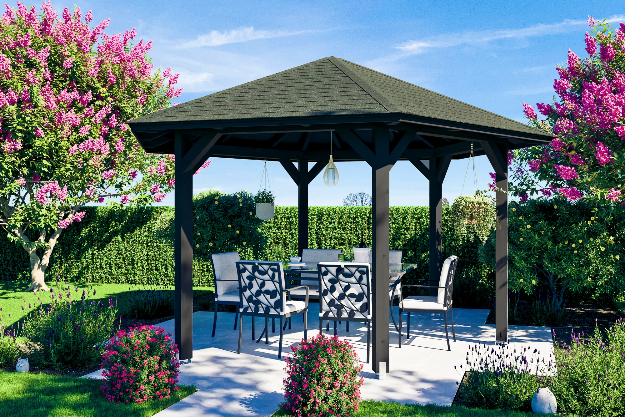 Skanholz Pavillon "Nancy 3", 6-Eck, BxT: 480x416 cm günstig online kaufen