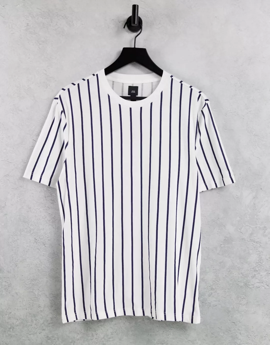 River Island – Schmal geschnittenes T-Shirt in Marineblau günstig online kaufen