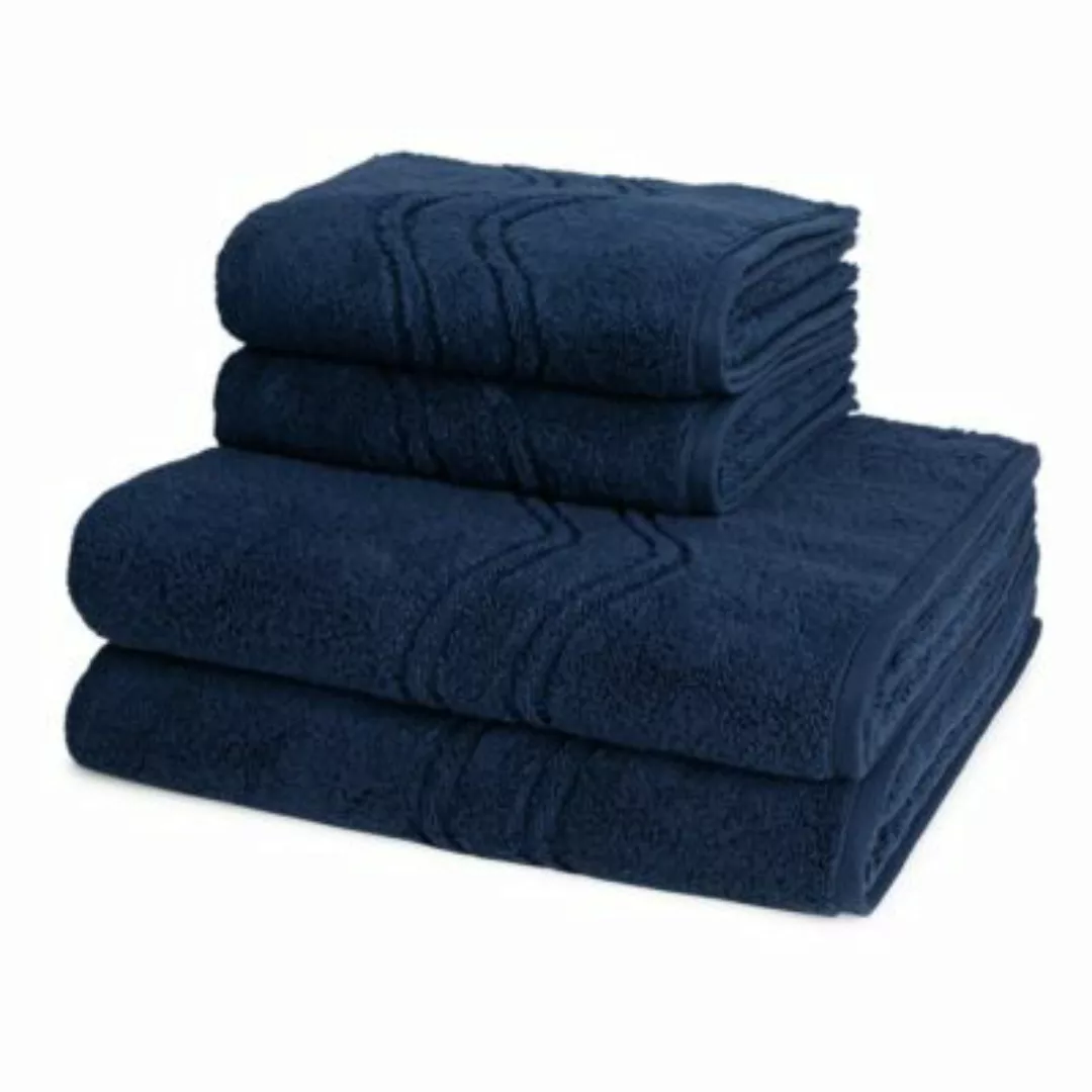 Ross 2 X Handtuch 2 X Duschtuch - im Set Cashmere feeling Handtücher blau günstig online kaufen