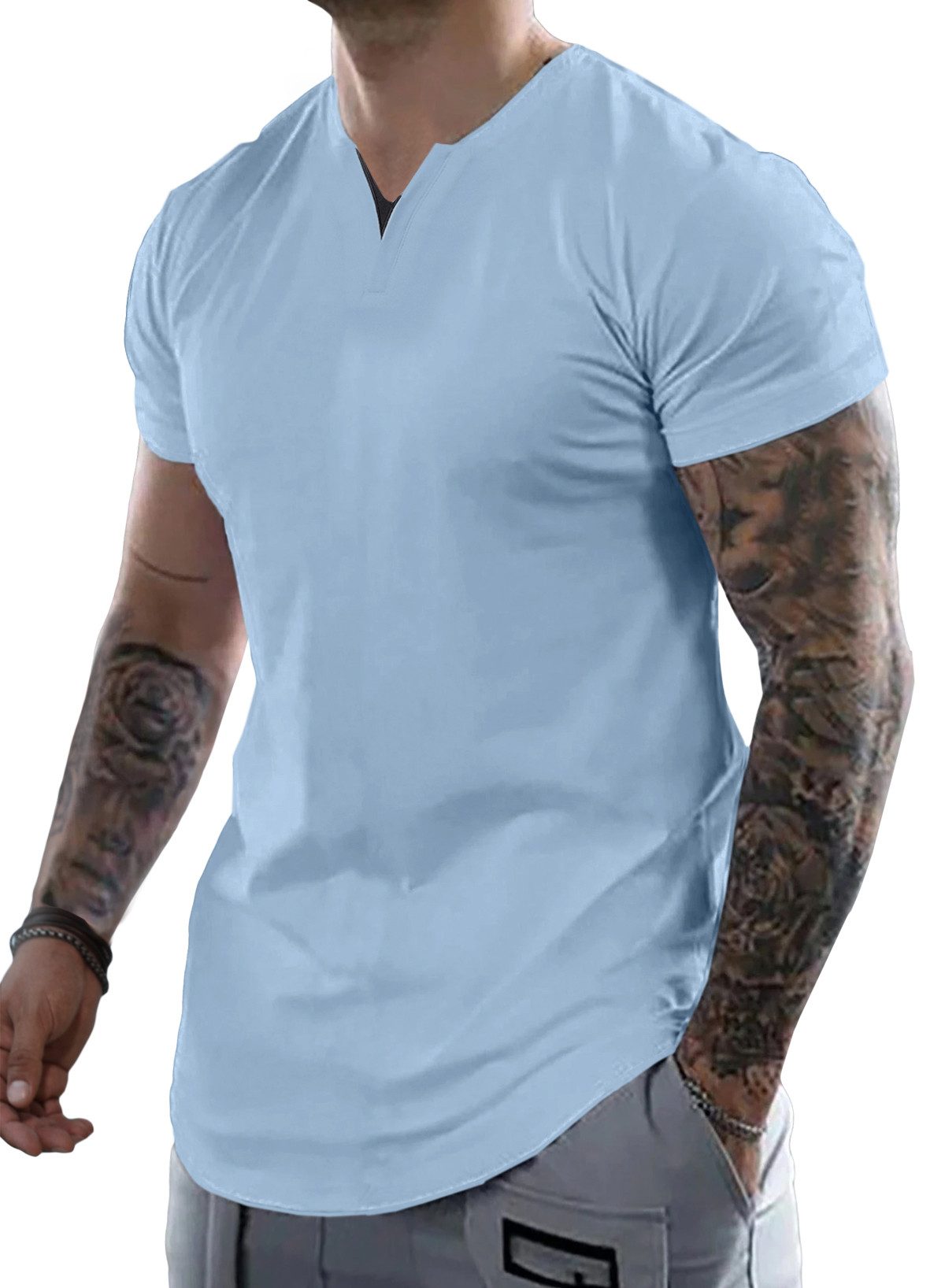 JMIERR Kurzarmshirt T-shirt Herren Tops Sommer günstig online kaufen