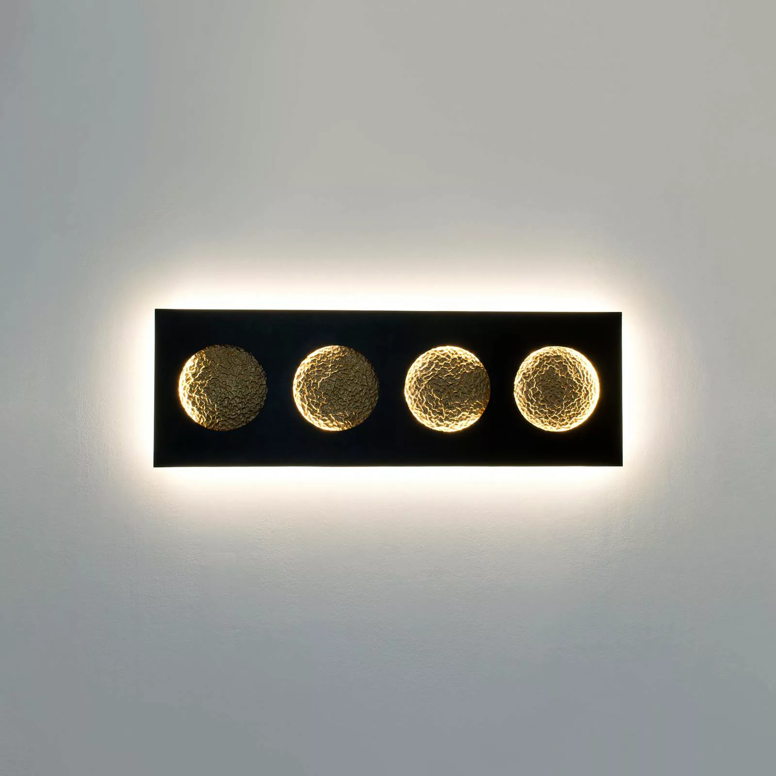 LED-Wandleuchte Fasi Della Luna, schwarz/gold günstig online kaufen