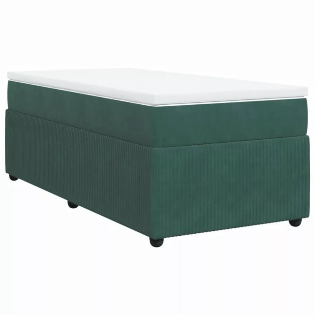 vidaXL Boxspringbett, Boxspringbett mit Matratze Dunkelgrün 80x200 cm Samt günstig online kaufen