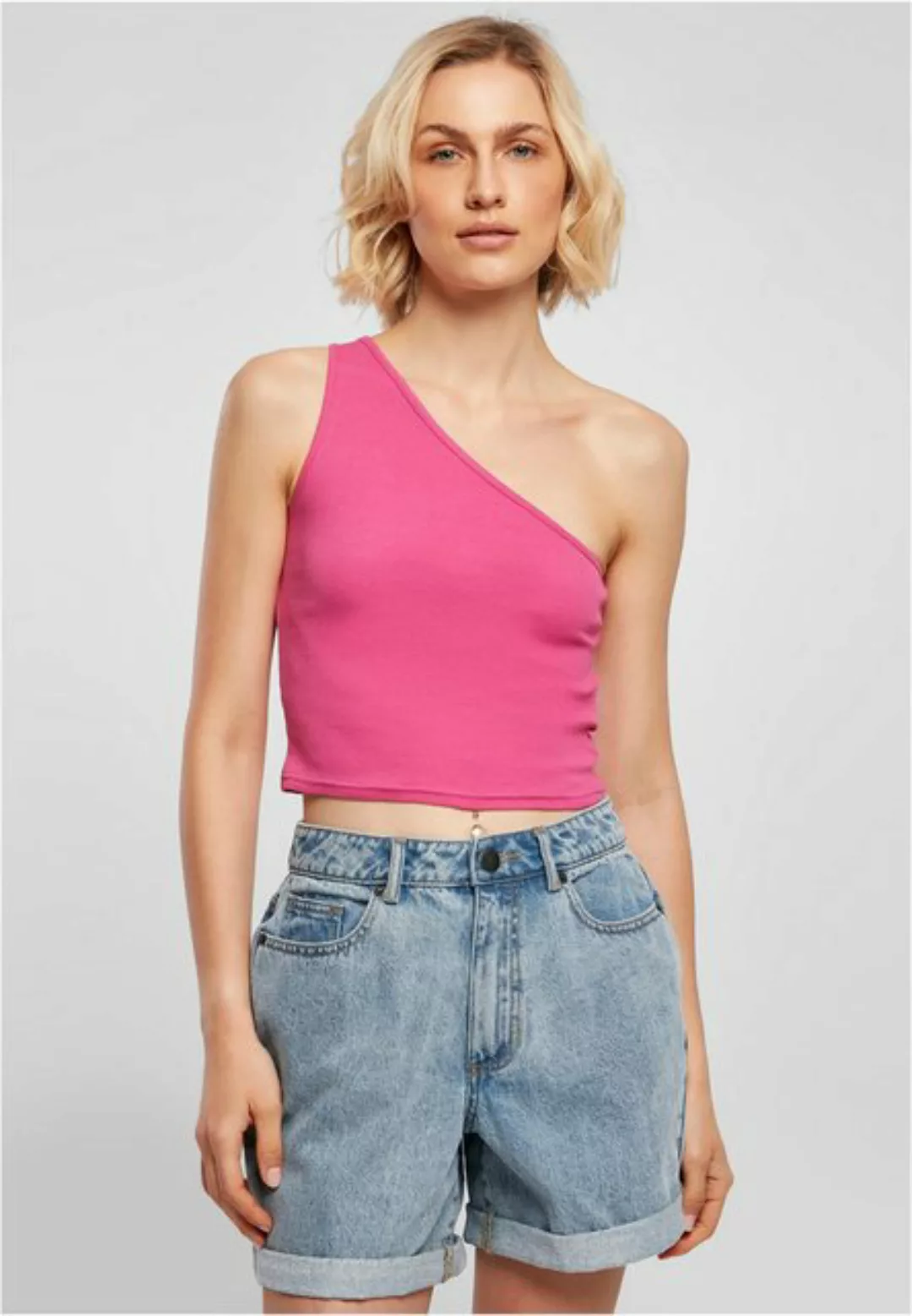 URBAN CLASSICS Tanktop TB2609 - Ladies Cropped Asymmetric Top brightviolet günstig online kaufen