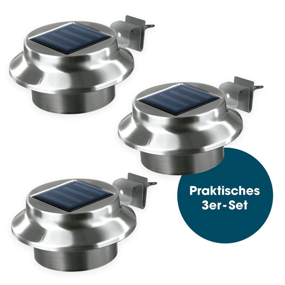 EASYmaxx Dachrinnenleuchten Solar-Leuchte Dachrinne, Edelstahl, Außenbeleuc günstig online kaufen