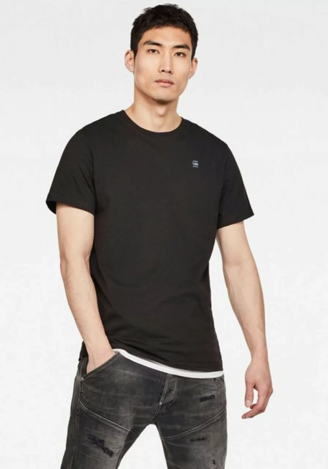 G-star Base-s Ribbed Kurzarm T-shirt L Jadeite Heather günstig online kaufen