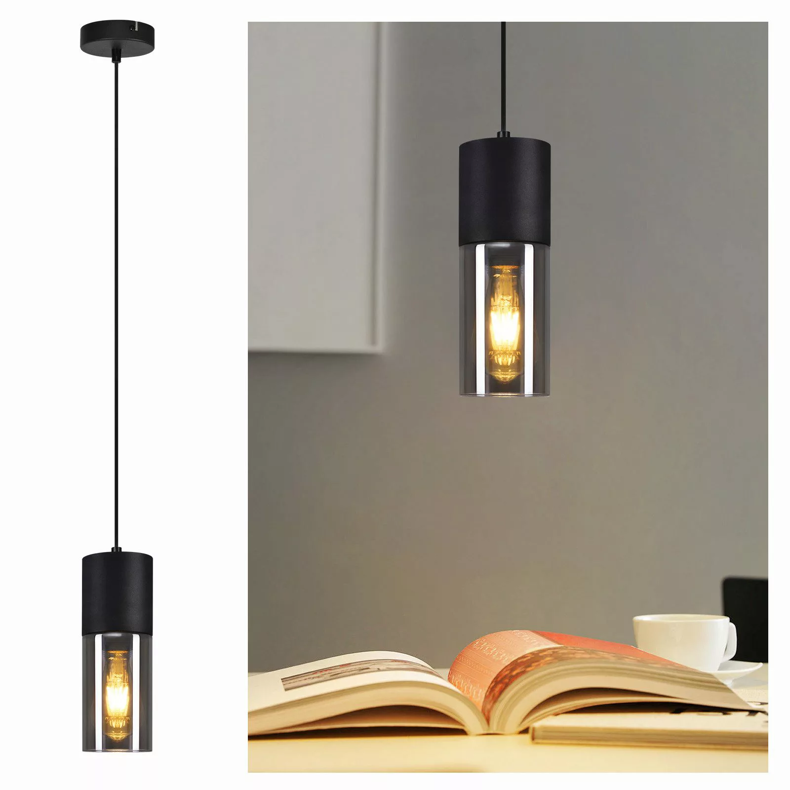 Nettlife Pendelleuchte Schwarz Pendellampe Esstisch E27 günstig online kaufen