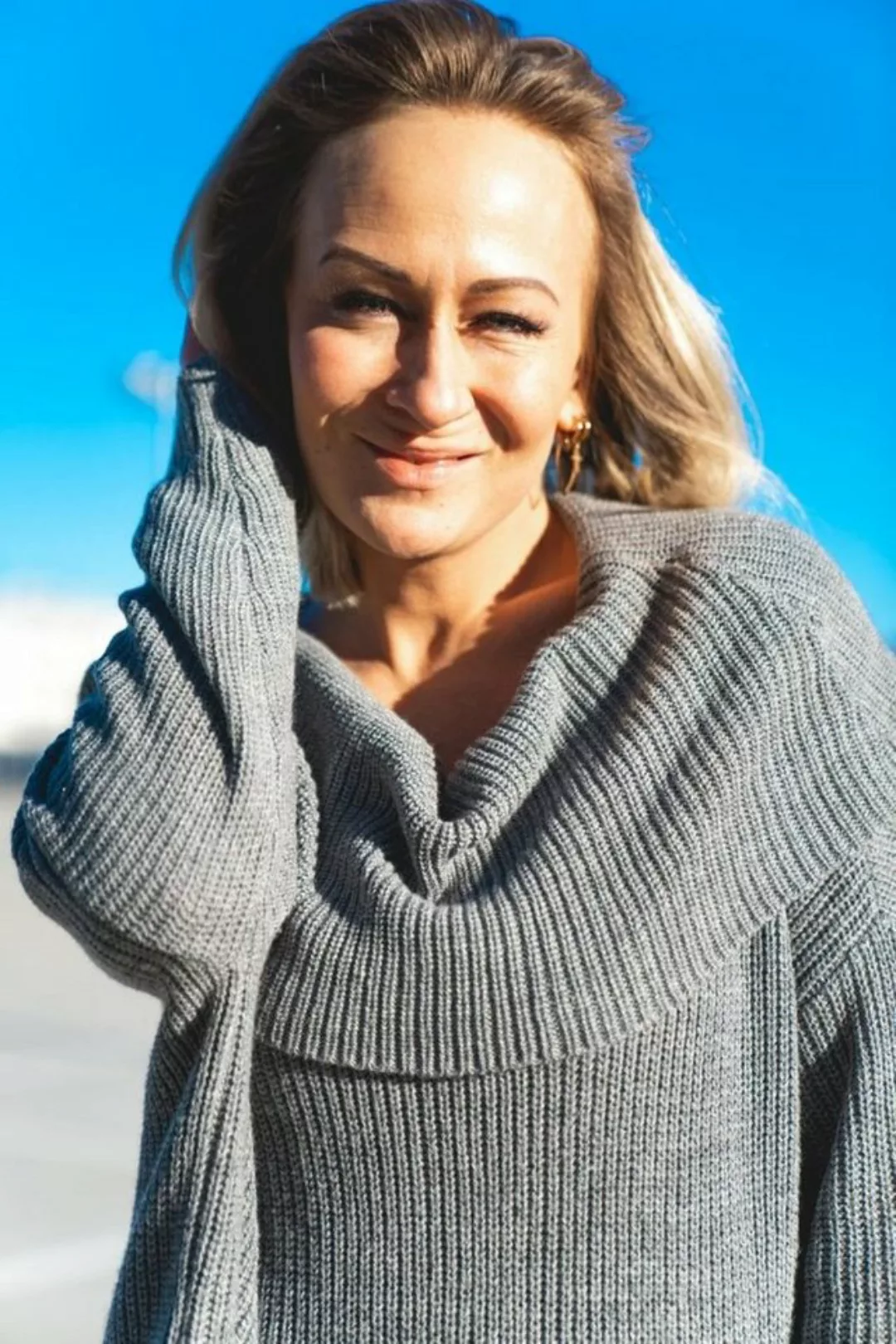 Missy Rockz Hoodie COZY ON Oversized Sweater just gray günstig online kaufen