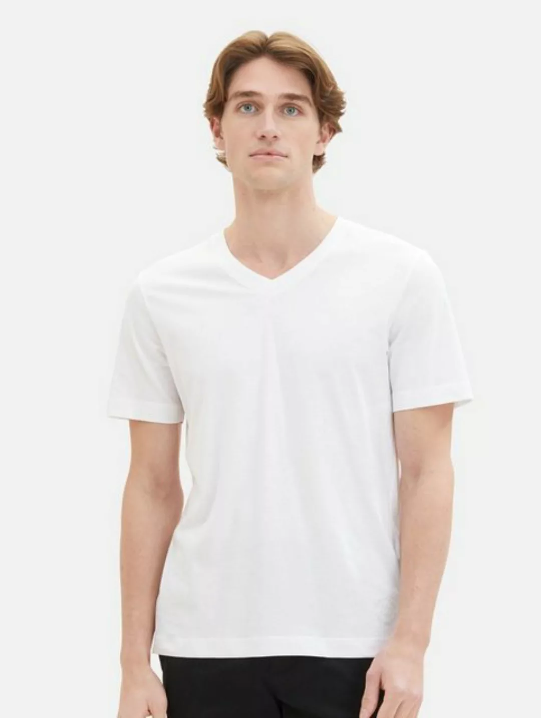 Tom Tailor Herren T-Shirt V-NECK im Doppelpack - Regular Fit günstig online kaufen