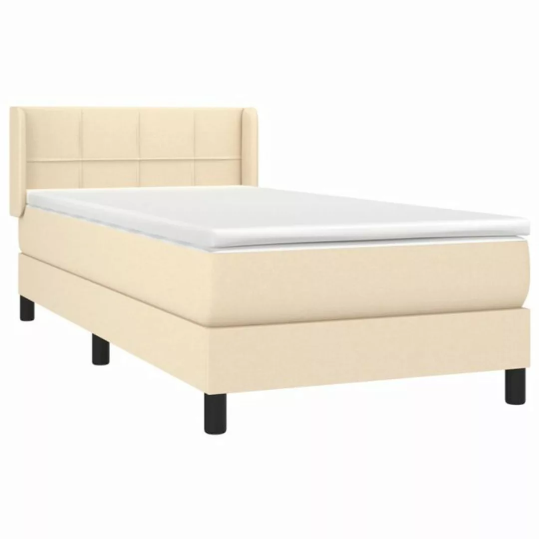 vidaXL Boxspringbett Boxspringbett mit Matratze Creme 80x200 cm Stoff Bett günstig online kaufen