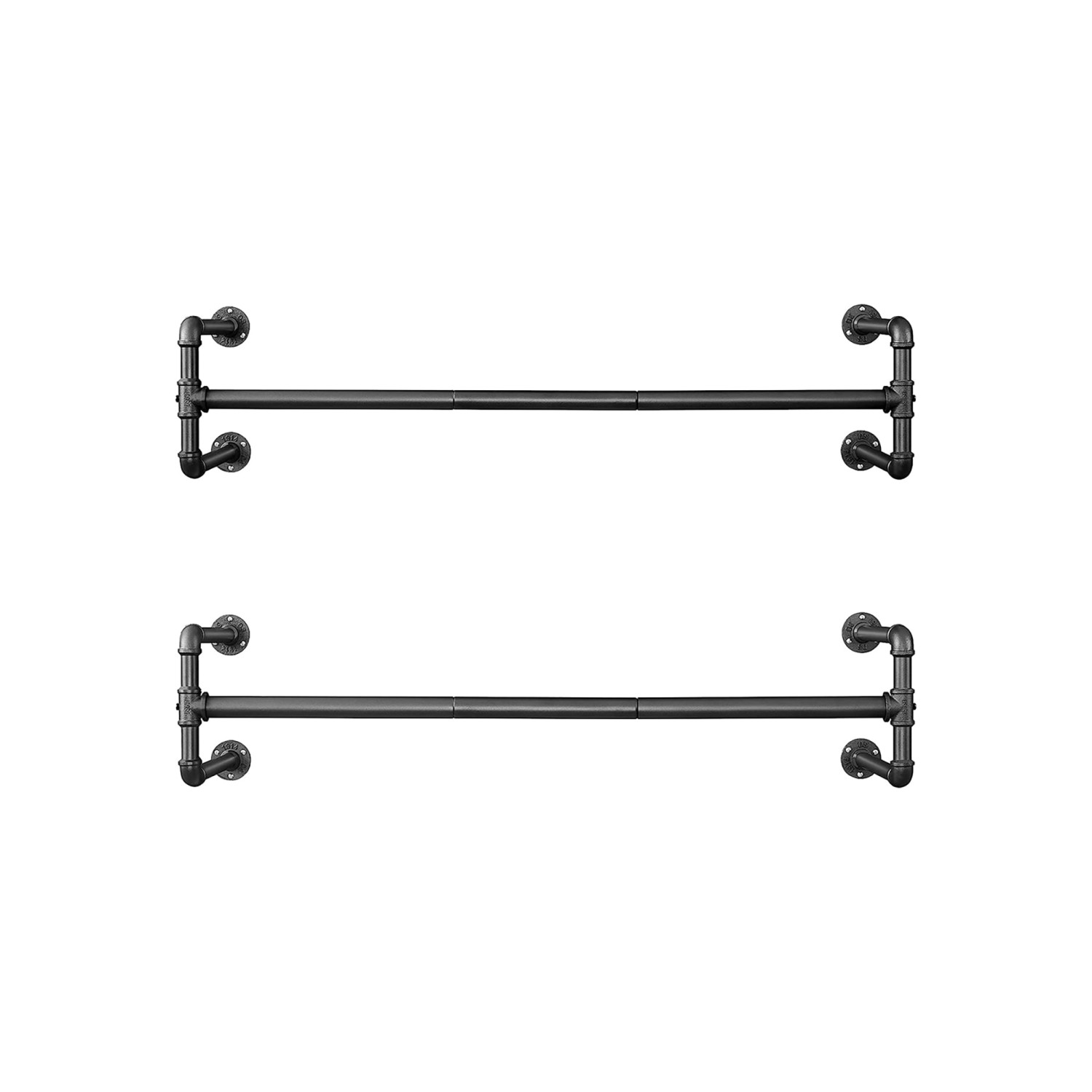 Songmics Kleiderstangen Wandbefestigung 110 cm x 30 cm x 29,3 cm Schwarz günstig online kaufen