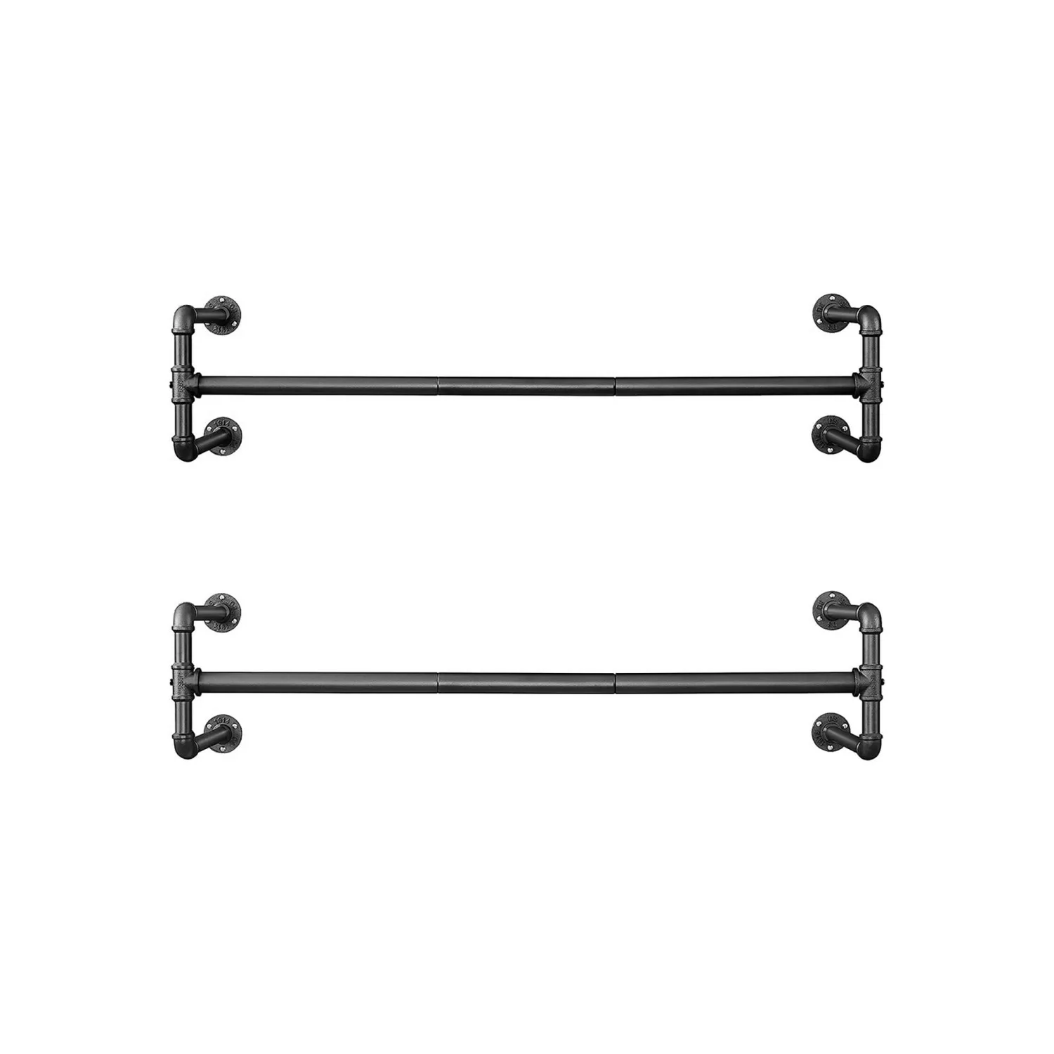 Songmics Kleiderstangen Wandbefestigung 110 cm x 30 cm x 29,3 cm Schwarz günstig online kaufen