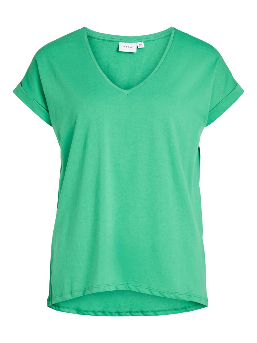 VILA Basic-v-ausschnitt T-shirt Damen Grün günstig online kaufen