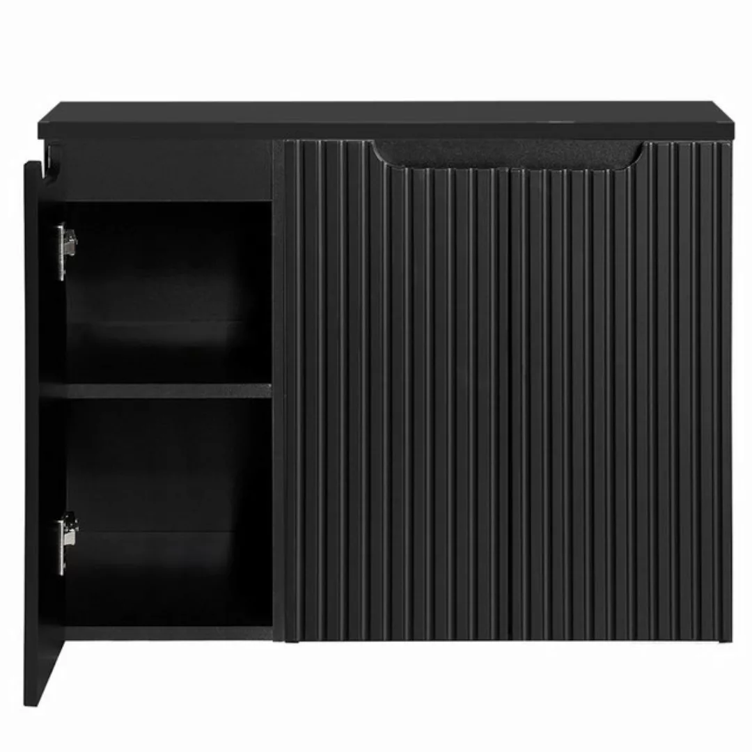 Lomadox Waschbeckenschrank NEWPORT-56-BLACK 80 cm Waschtisch-Unterschrank s günstig online kaufen