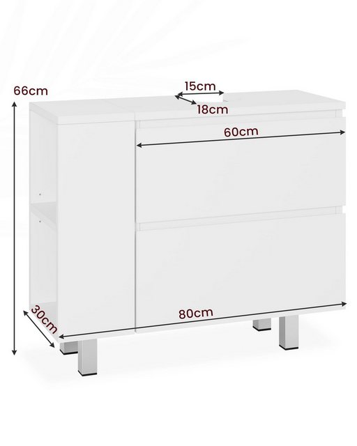 MSMASK Waschbeckenunterschrank Badezimmerschrank mit 2 großen Schubladen,80 günstig online kaufen