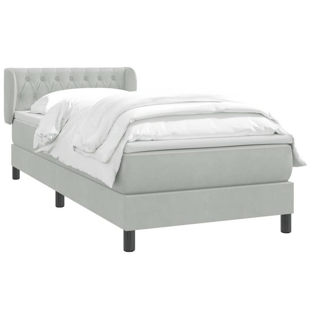 vidaXL Bett Boxspringbett mit Matratze Hellgrau 90x210 cm Samt günstig online kaufen