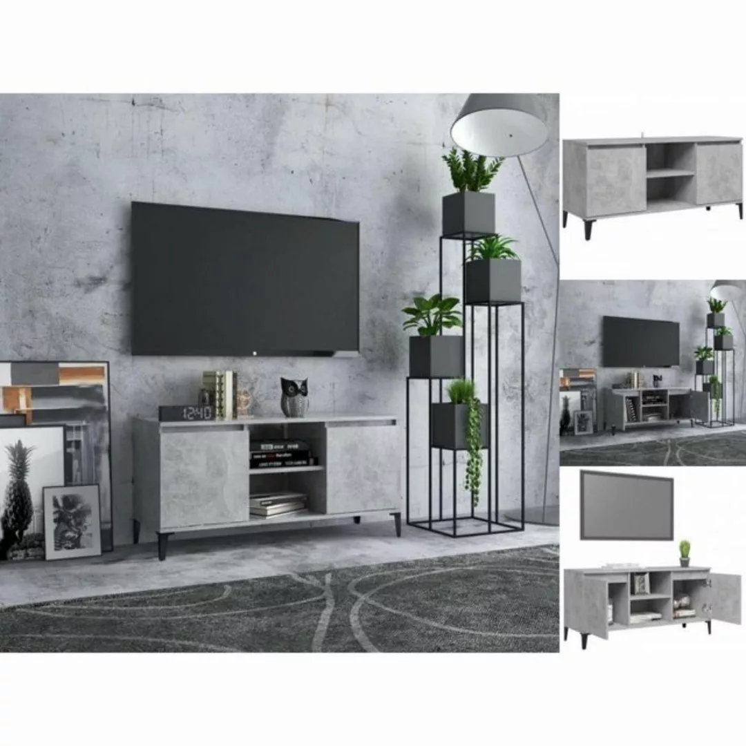 vidaXL TV-Schrank TV-Schrank mit Metallbeinen Betongrau 103,5x35x50 cm Lowb günstig online kaufen