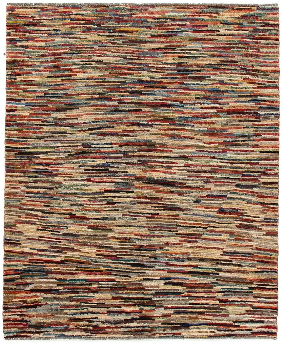 morgenland Wollteppich »Streifen Multicolore 155 x 128 cm«, rechteckig, Han günstig online kaufen