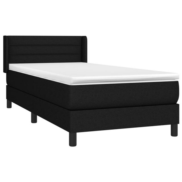 vidaXL Boxspringbett, Boxbett mit Matratze Schwarz 90x190 cm Stoff günstig online kaufen