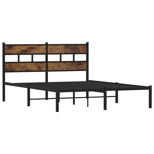 vidaXL Bett Metallbett ohne Matratze Räuchereiche 140x190 cm günstig online kaufen