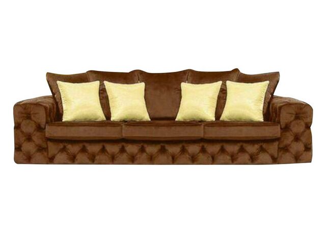 Xlmoebel Chesterfield-Sofa Luxus 4-Sitzer Couch Polster Leder Stoff Textil günstig online kaufen