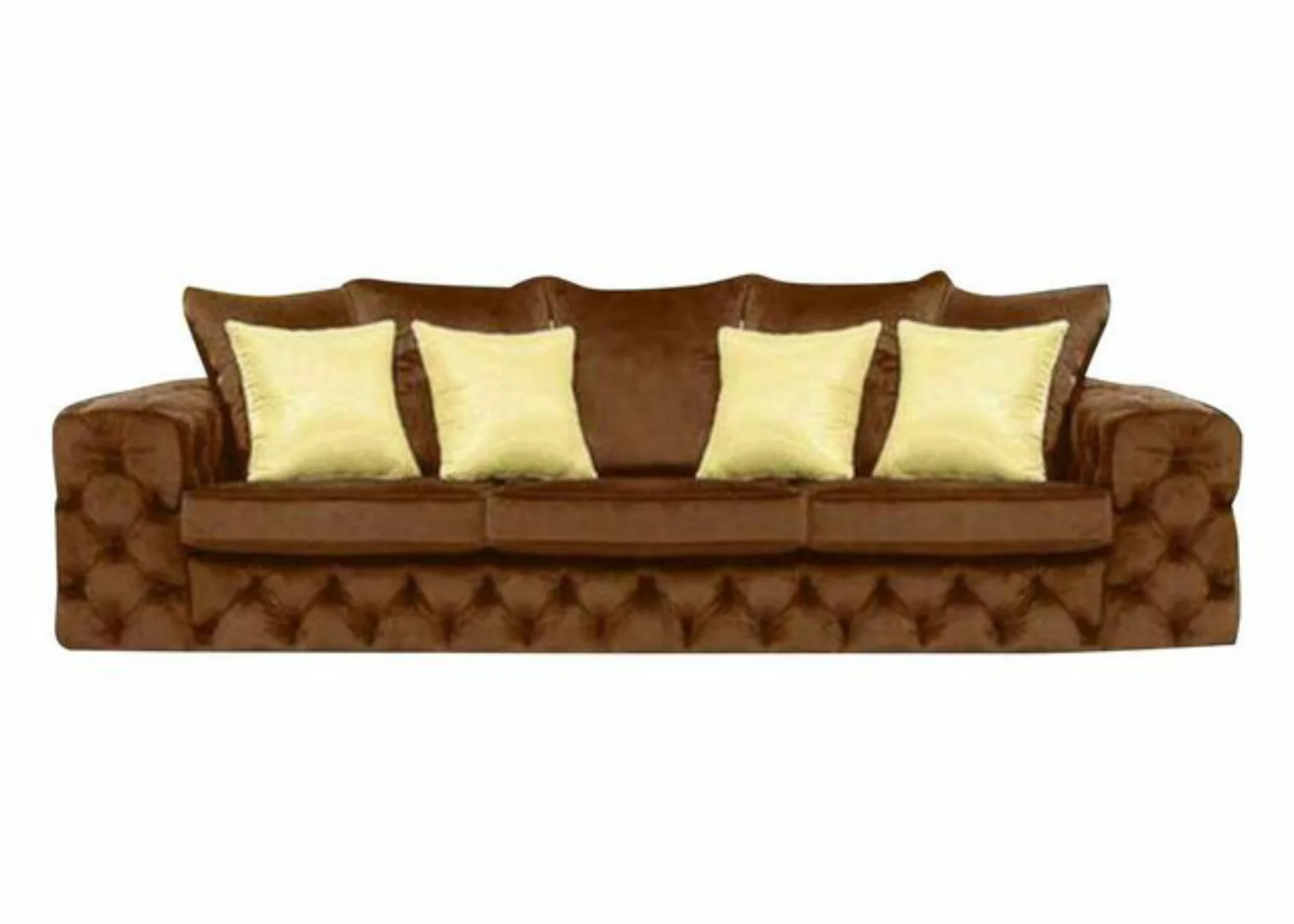 Xlmoebel Chesterfield-Sofa Luxus 4-Sitzer Couch Polster Leder Stoff Textil günstig online kaufen