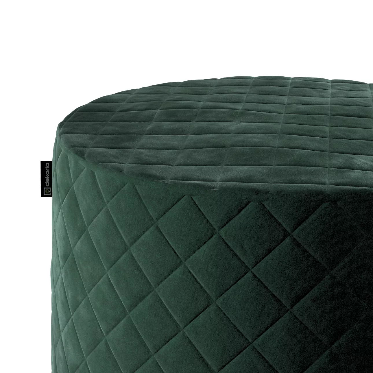 Pouf Barrel gesteppt, dunkelgrün, ø 40 x 40 cm, Velvet (704-25) günstig online kaufen
