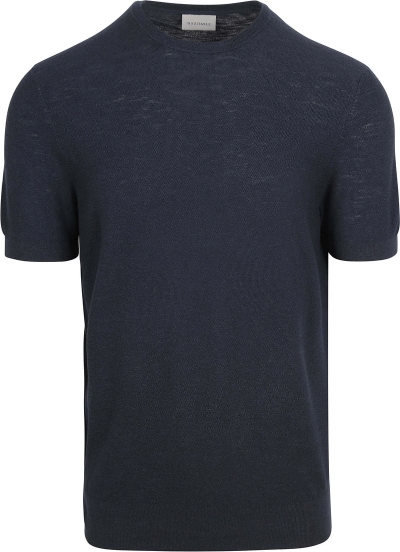 Suitable Piqué T-shirt Leinen Navy - Größe XL günstig online kaufen