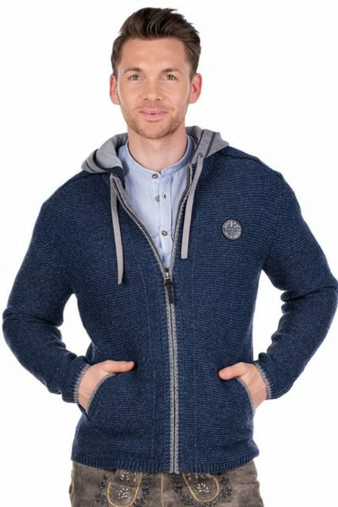 Spieth & Wensky Trachtenstrickjacke Strickjacke Herren - ECHO - dunkelgrau günstig online kaufen