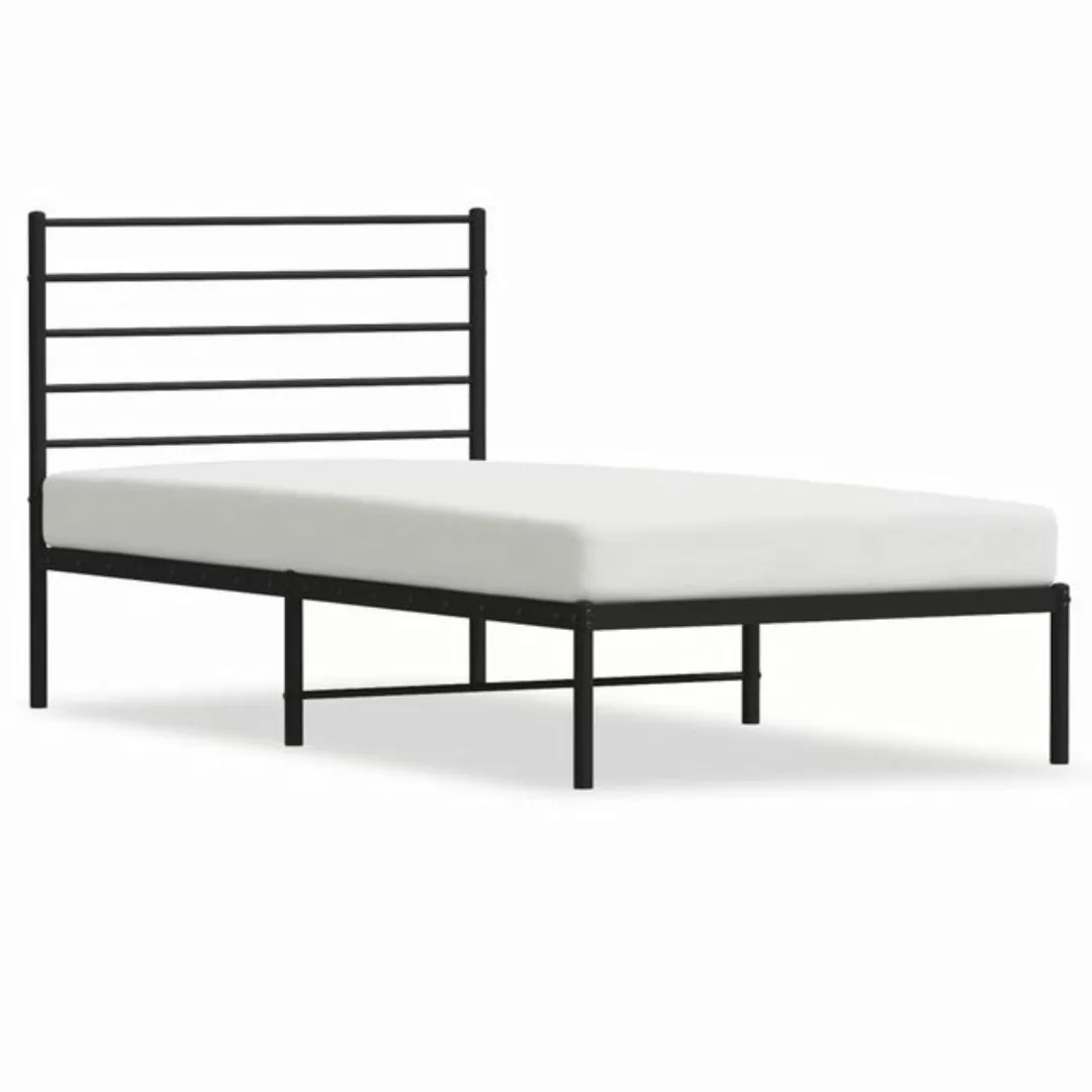 furnicato Bett Bettgestell mit Kopfteil Metall Schwarz 107x203 cm günstig online kaufen